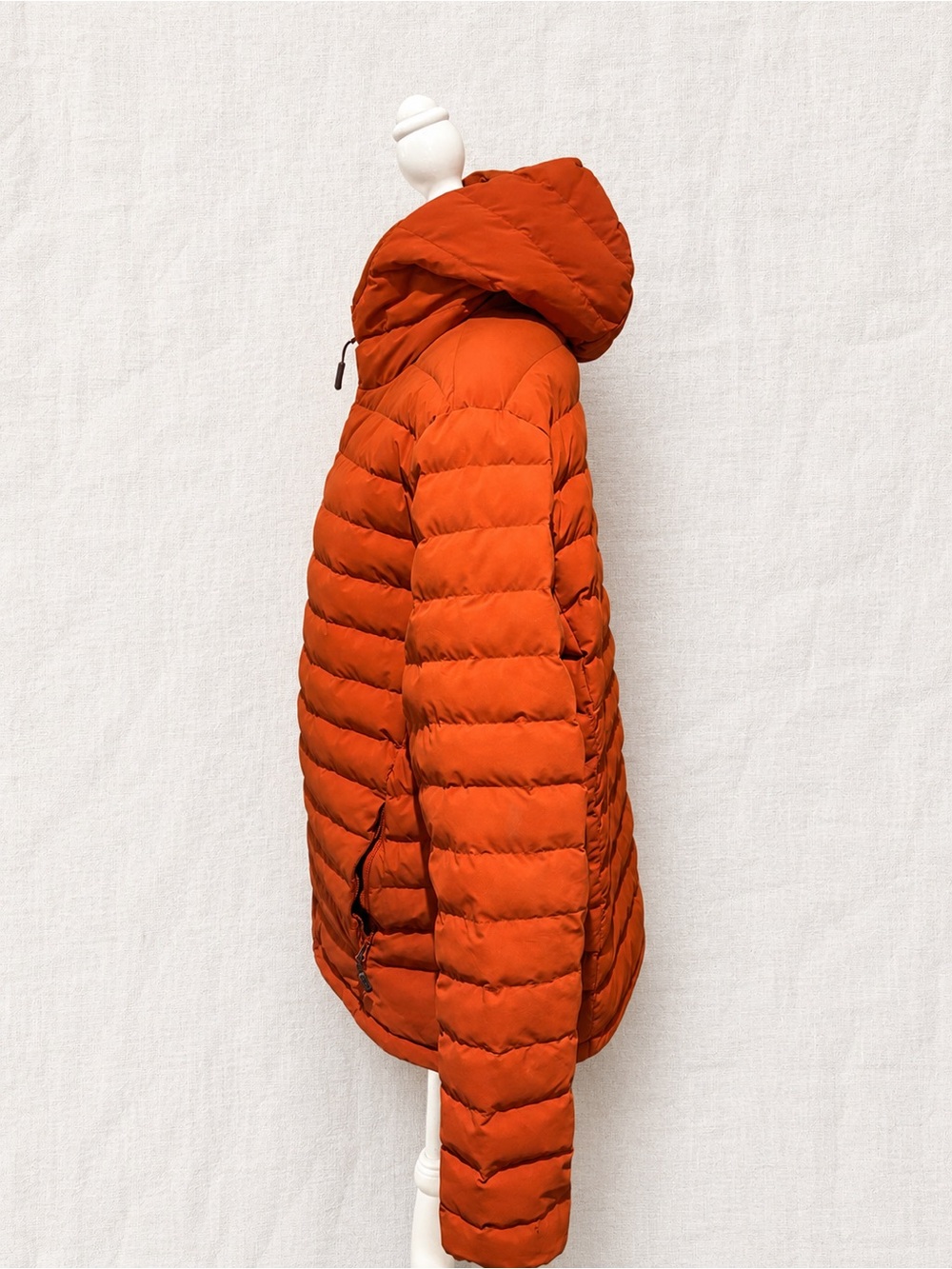Men's Hooded Quilted Puffer Jacket in Orange - Picture 3 of 4